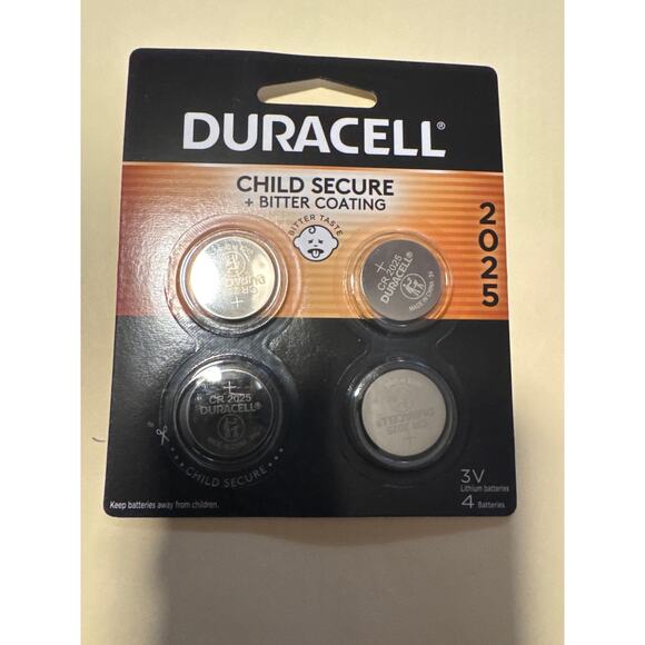 Duracell - 2032 3V Lithium Coin Battery - with Bitter Coating - 4 count NEW - Picture 1 of 2
